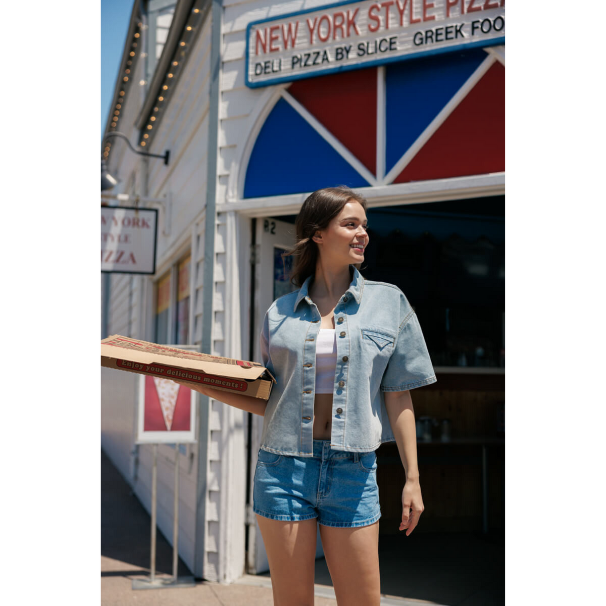 Short Sleeve Denim Jacket - Light Wash