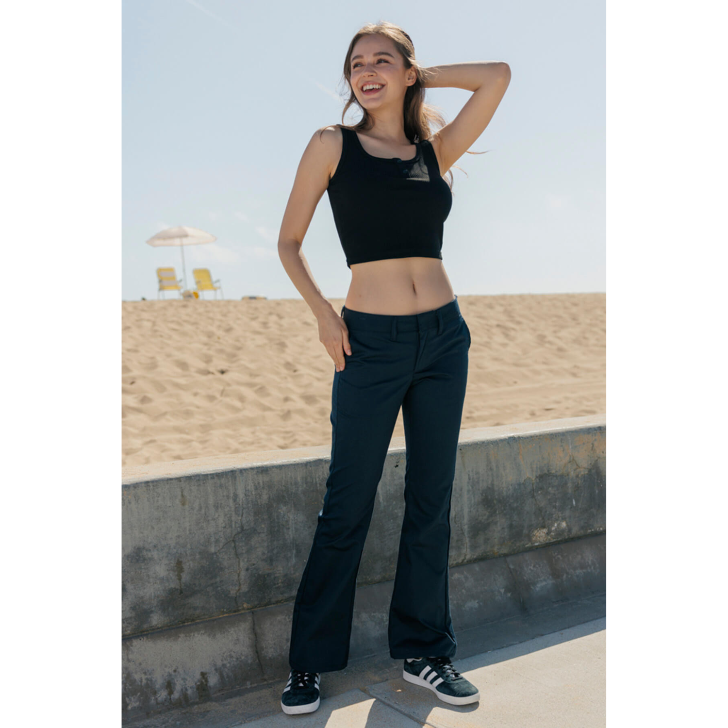low rise flare dress pants Alloy Apparel Tall High Waist Flare Dress Pants for Women in Navy Size XL main image 0