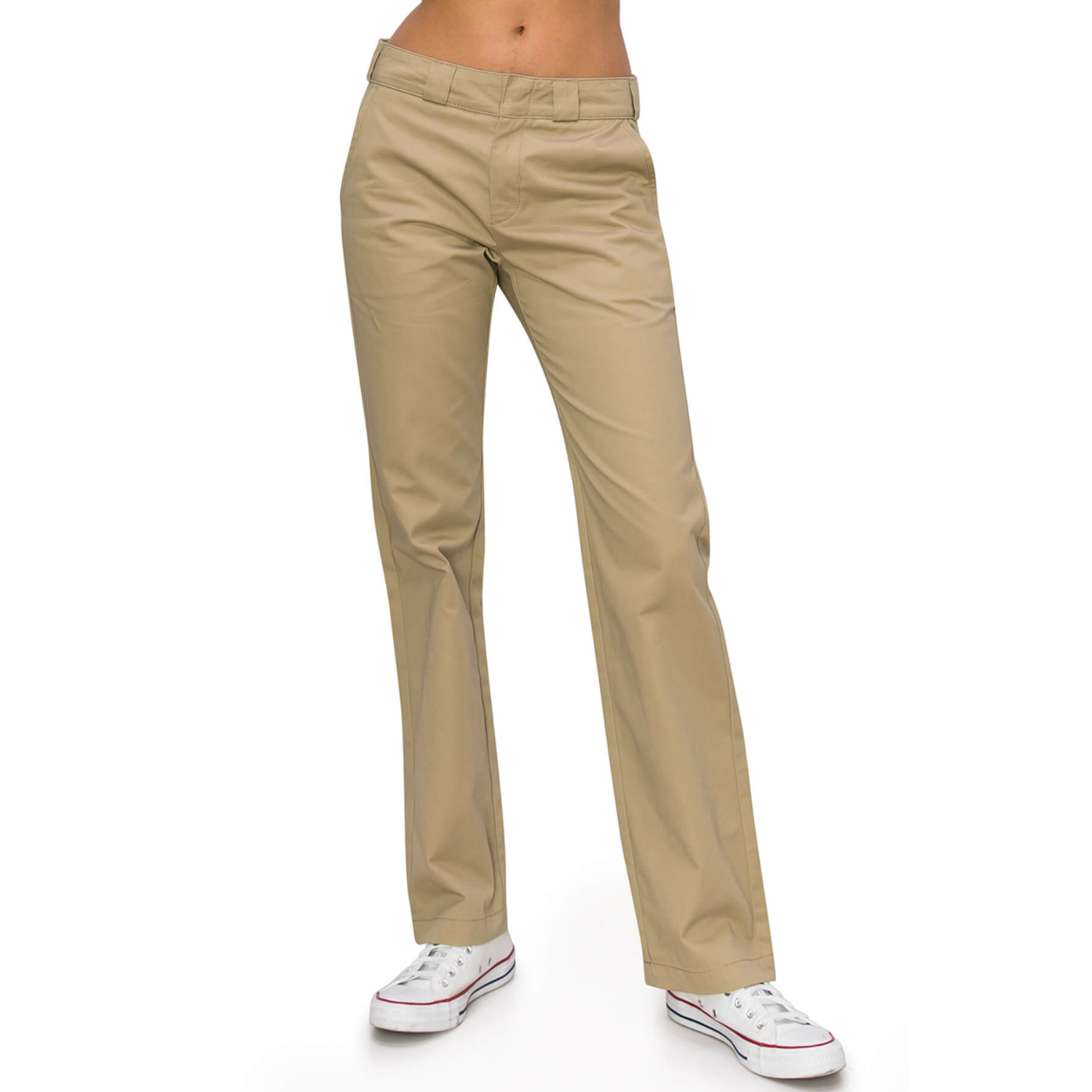 High Rise Straight Leg Work Pants Khaki - Main Image
