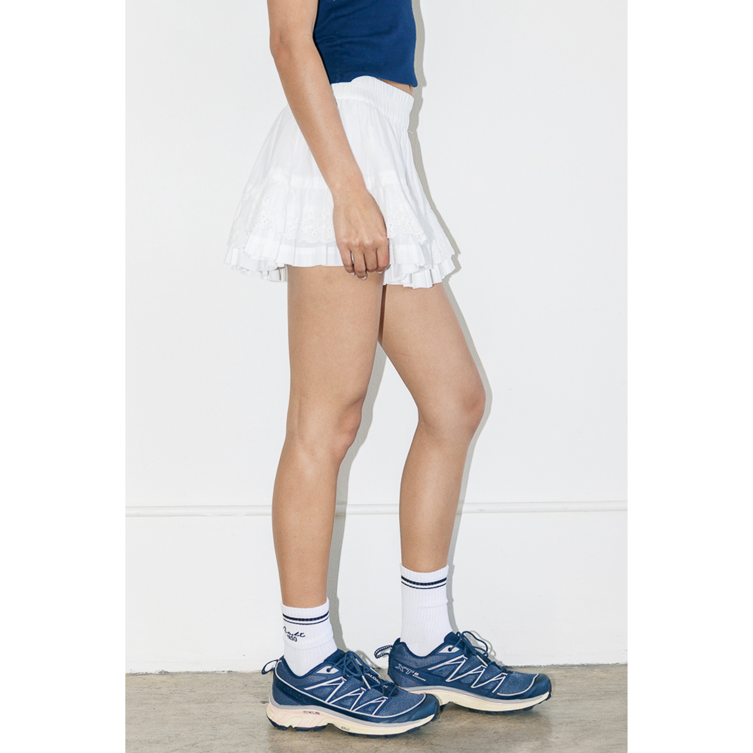 Tiered Mini Skirt - White