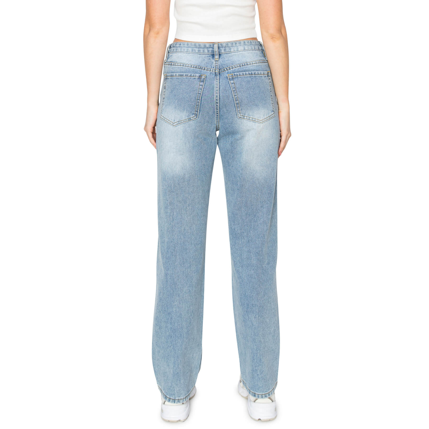 Daisy Embroidered Jeans | Free USA Shipping | Low-Rise Light Wash