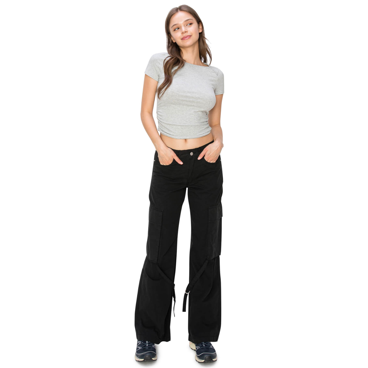 Flare Cargo Pants - Black