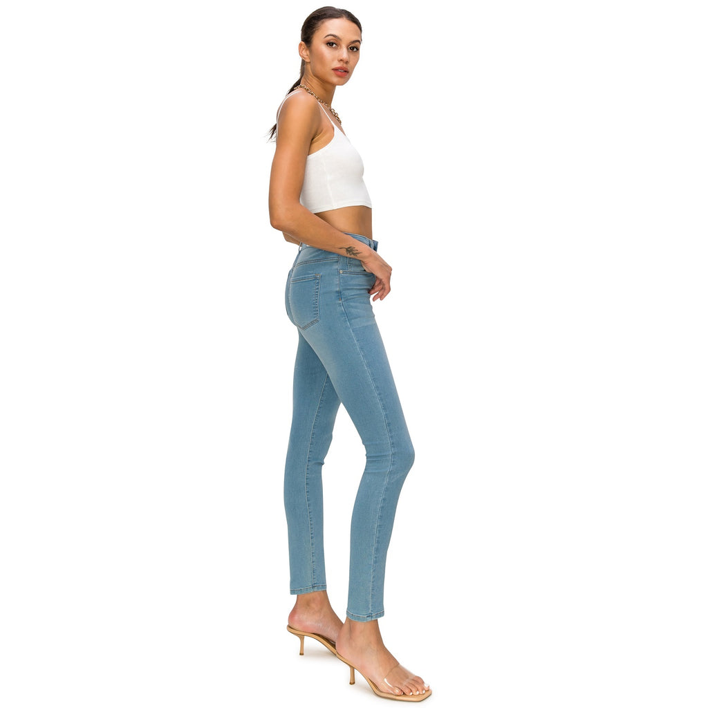 Denim Daydream Hermosa High-Rise Skinny Jeans - Light Blue - cali1850shop