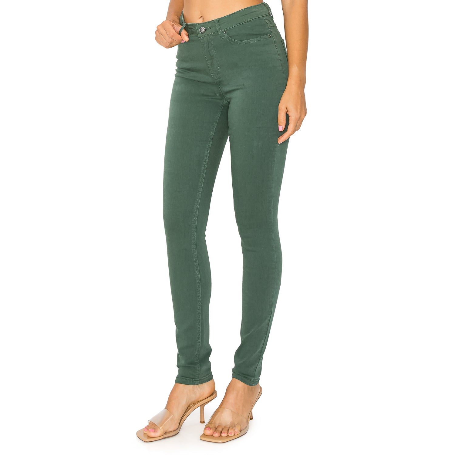 Soft Stretchy High Rise The Everyday Skinny Jeans Hunter Green