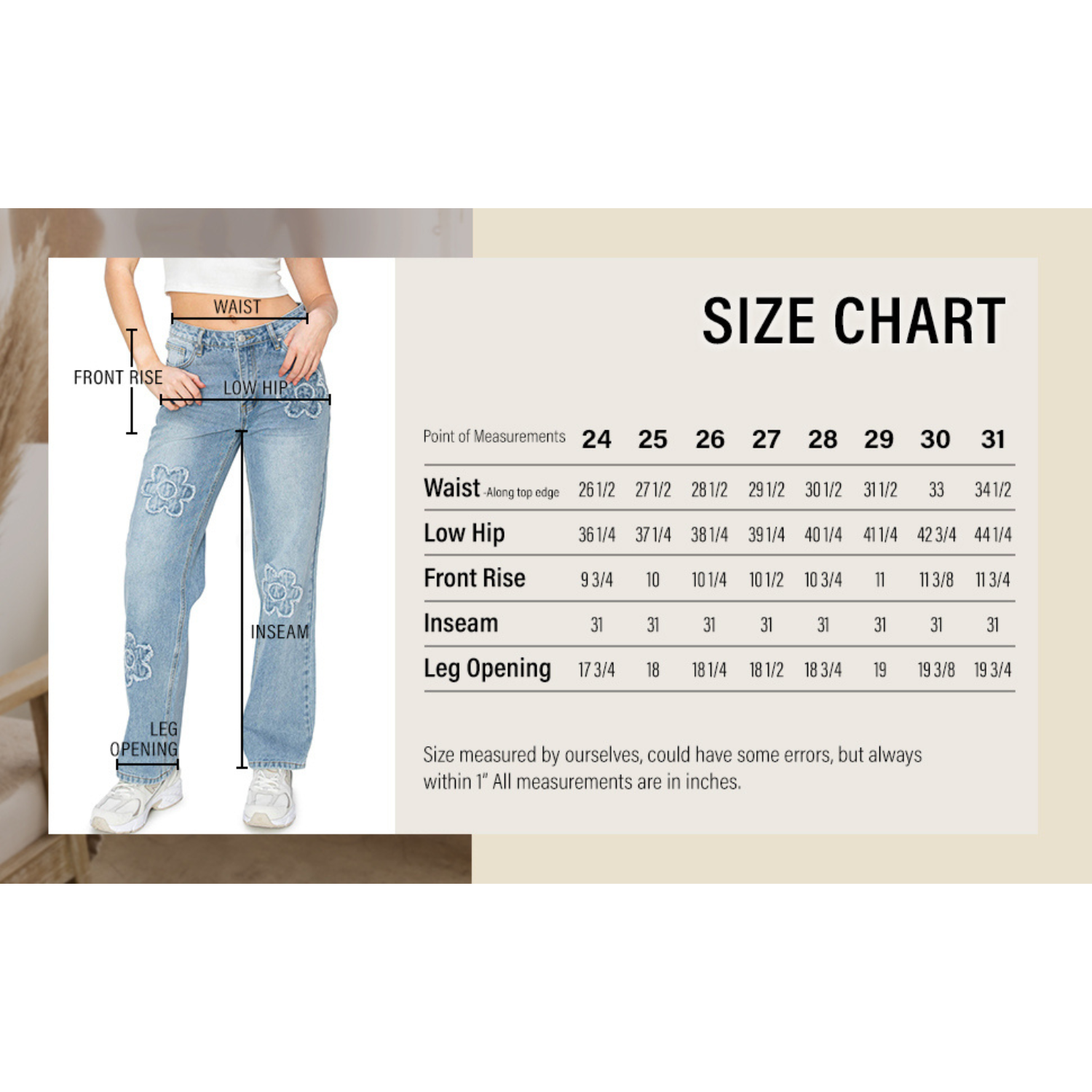 Daisy Embroidered Jeans | Free USA Shipping | Low-Rise Light Wash