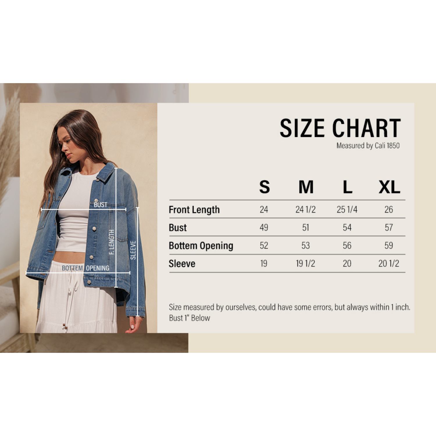 Oversized Swing Denim Jacket - Medium Wash