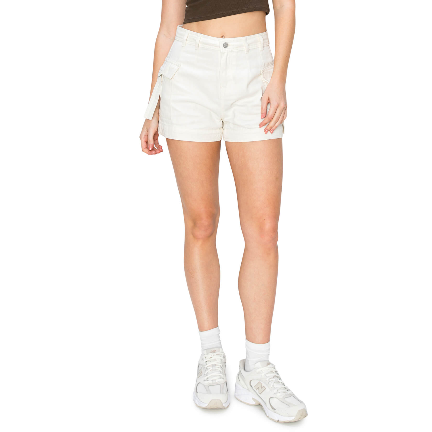 【関税&送料込】CharoRuiz Top White New Zara Stretch Shorts S 0706/450 White pants jeans jogger