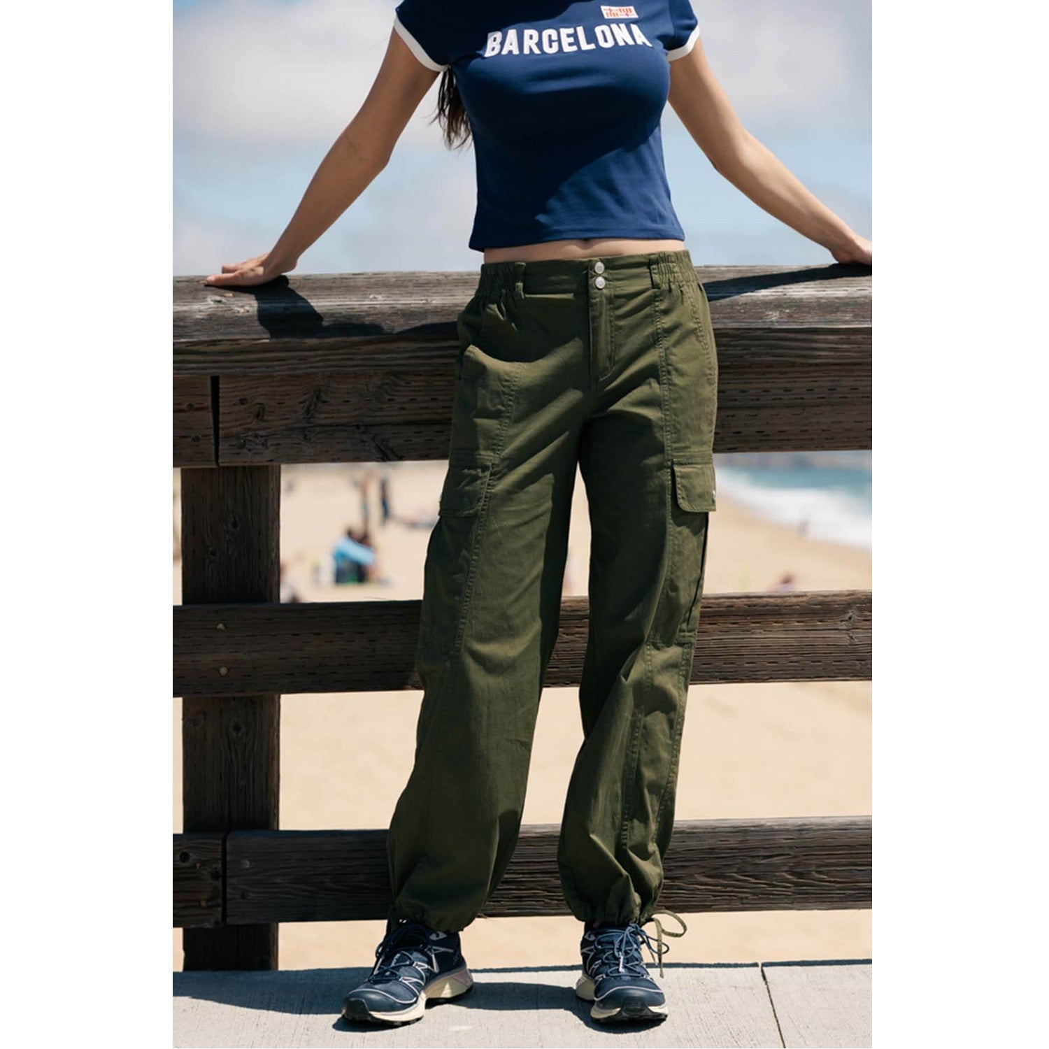 Allison Snap Pocket Cargo Jogger Pants Streetwear