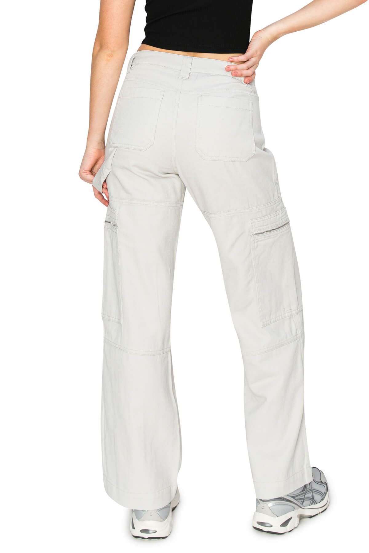 Multi-Zip Wide Leg Cargo Pants Street Style