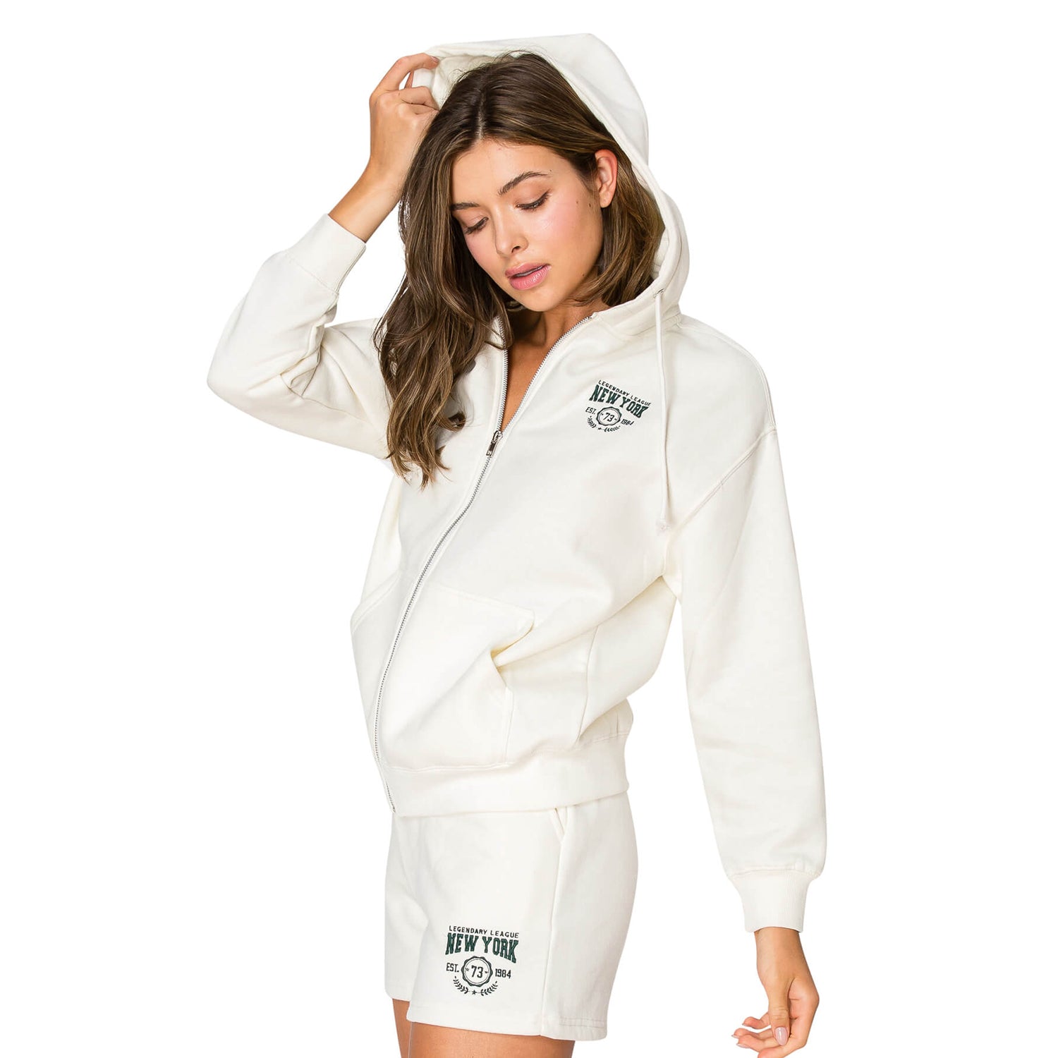 New York Zip-Up Hoodie | New York Embroidered Hoodie | Minimalist