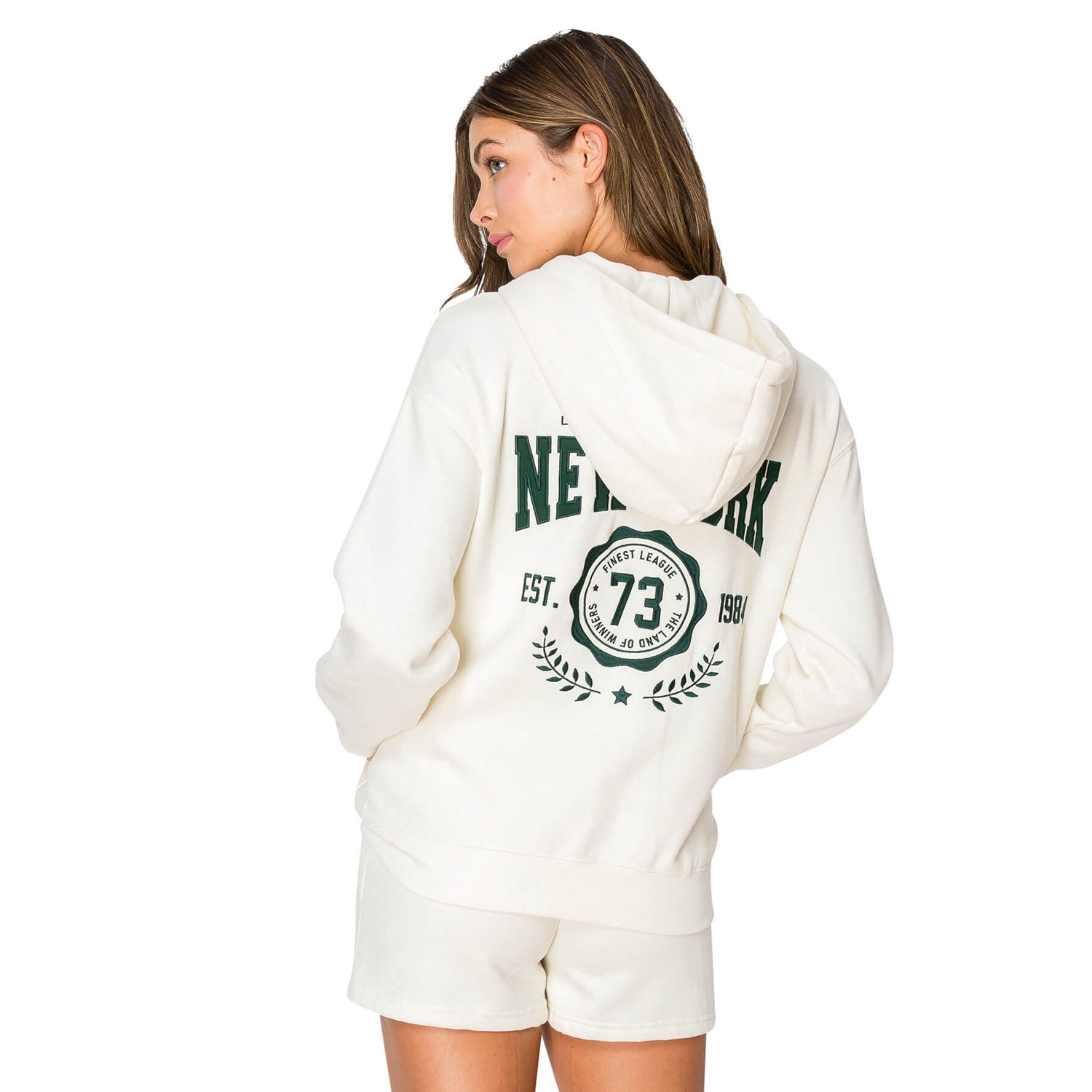 New York Zip-Up Hoodie | New York Embroidered Hoodie | Minimalist