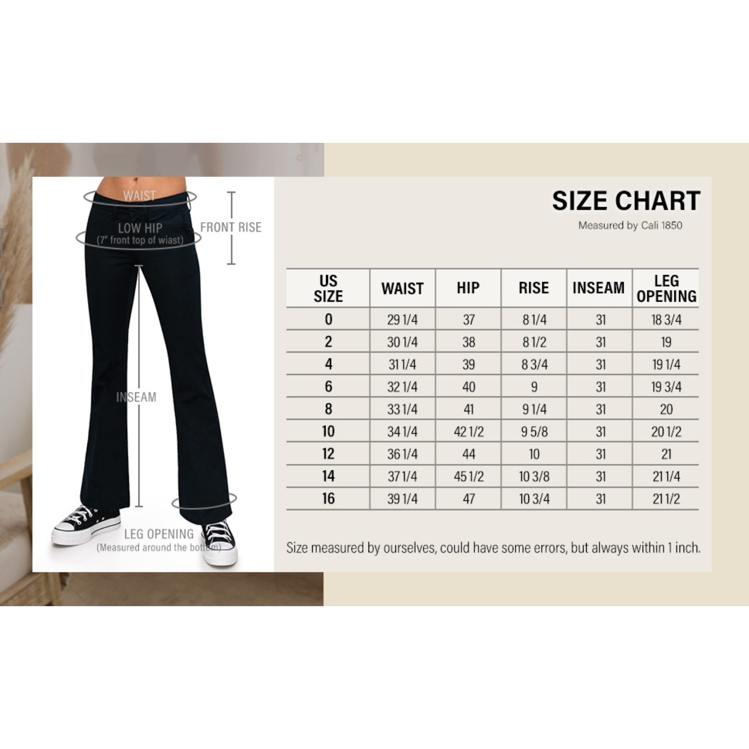 Low Rise Flared Leg Work Pants - Navy display picture 1