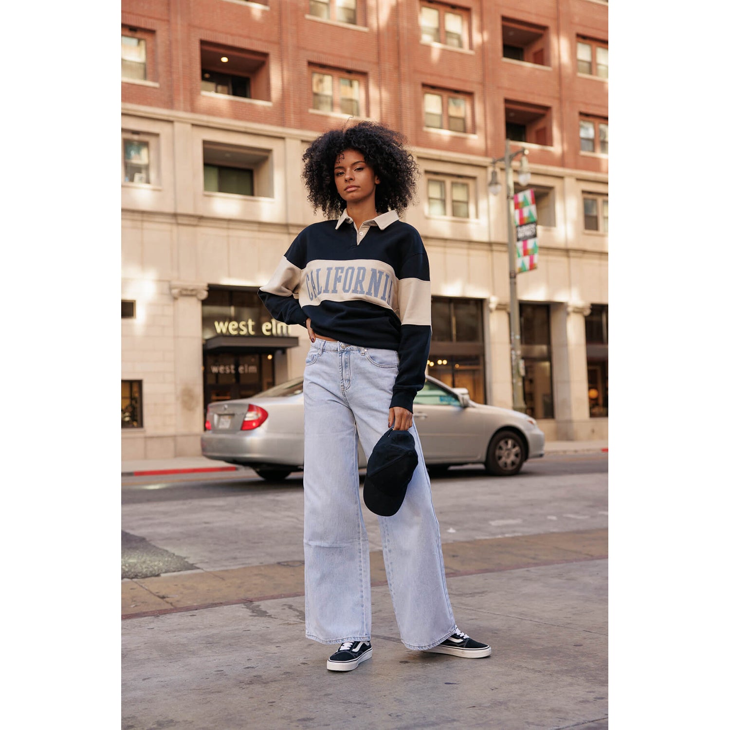 Tencel Blend High Rise Wide Leg Jeans - Light Wash