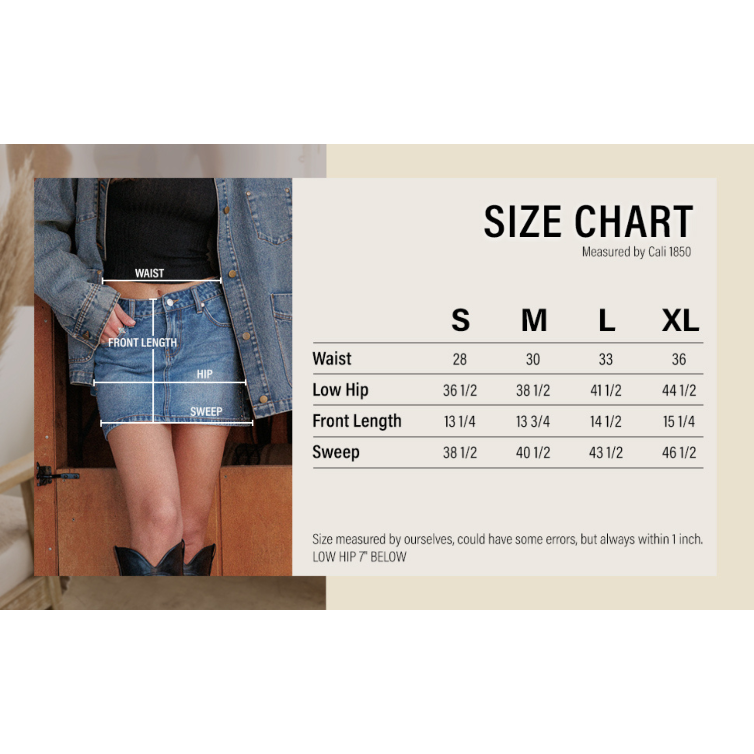 Side Studded Denim Skirt - Dark Wash
