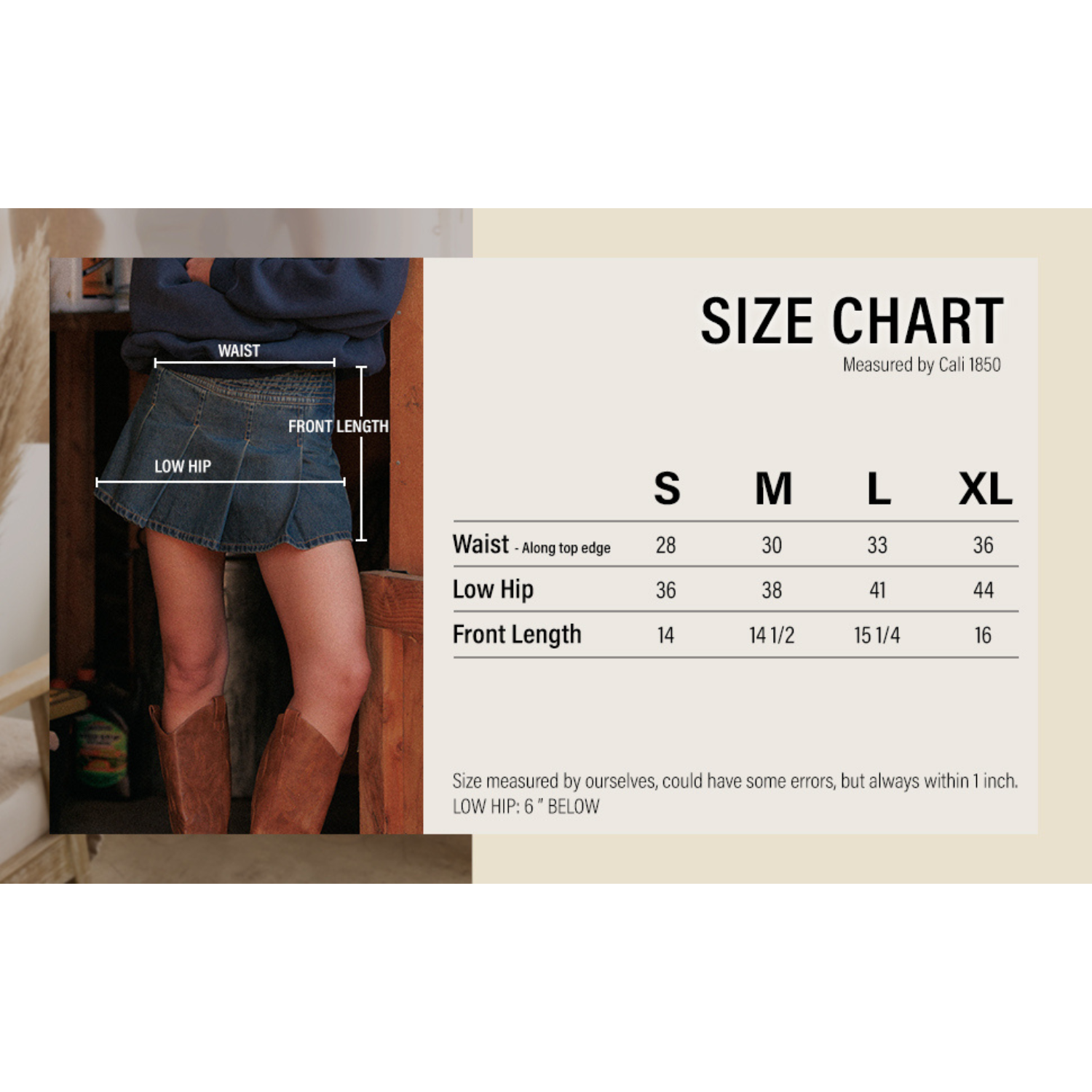 Pleated Denim Skort - Tinted Dark Wash