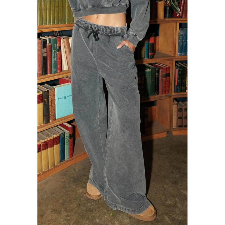 Black Washed Sweatpants | Women's Vintage Sweatpants | Elevated