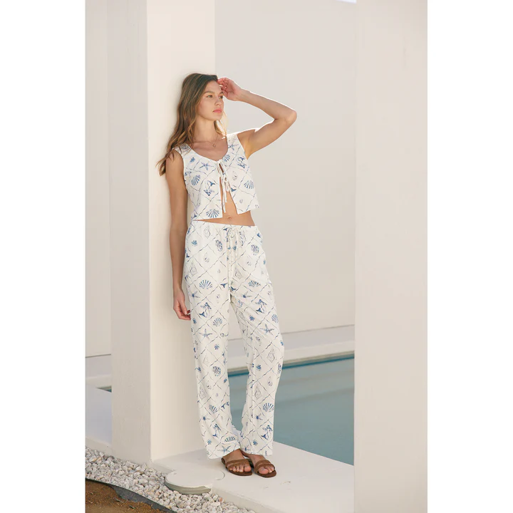 Seashell Pants | Light Blue Linen Pants | Free US Shipping | Shop